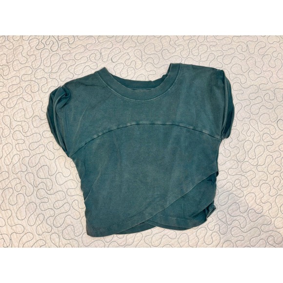 Free People Movement Tops - Free People Movement Hot Shot Teal Green Crossover Shirt XS NWOT